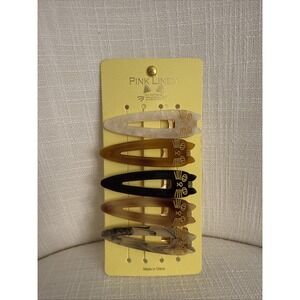 Pink‎ Linen 5 Cute Cat Hair Clips Had Me At Meow New Barrette Golden Brown Black